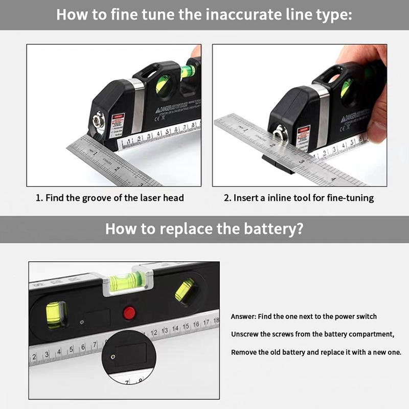 Laser Wasserwaage Linienwerkzeug Mehrzweck Laser Wasserwaage Set Standard Kreuzlinienlaser Maßband Lineal Mit Metall Stativständer