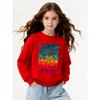 Girls Soft Crewneck SweatshirtColorful Ocean Marine Life Animal Print with Cute Creative Print, Casual All-Match for Fall Winter
