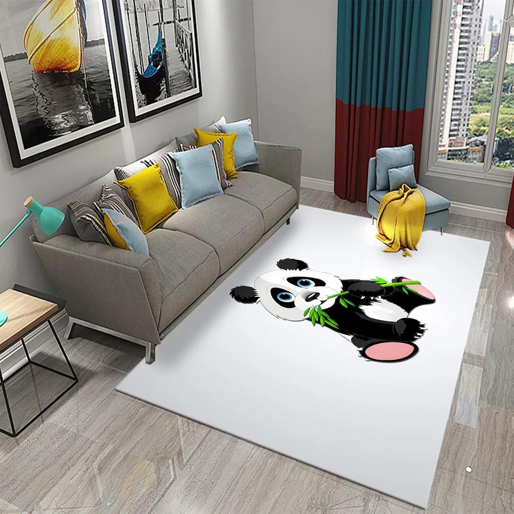 3D Cartoon Cute Panda Carpet Area Rug for Living Room Bedroom Bathroom Kitchen Decor Kid Play Crawl Soft Non-slip Floor Mat Gift