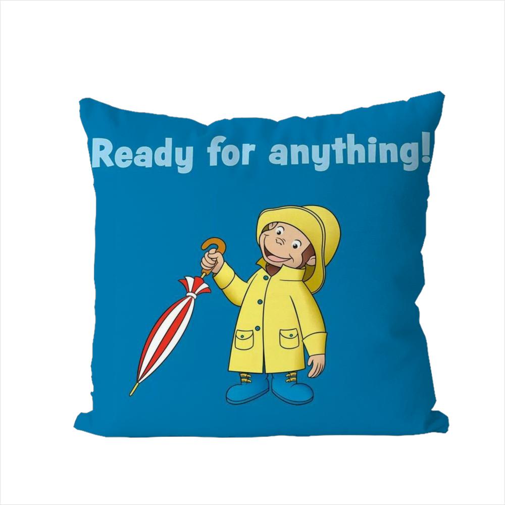 CCurious George Pillow Case For Car Sofa Decorative Home Doublesided Print Plush Square Throw Pillow Cushion Cover