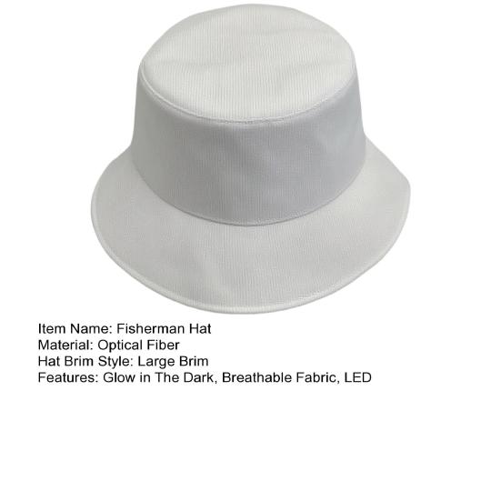LED Fisherman Hat Neon Rave Bucket Cap 7 Colors Glow