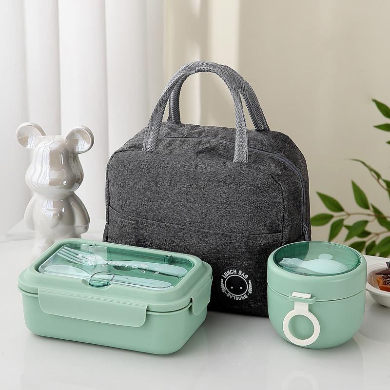 Lunch Box Portable for Children School Office Bento Box Compartment Sealed Food Container with Tableware Microwavable Heating