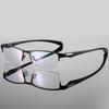 Herren Minimalistische Metall Halbrand Multifokale Brille mit Blaulichtfilter und Smart Zoom für Ferne und Nähe HD Lesen