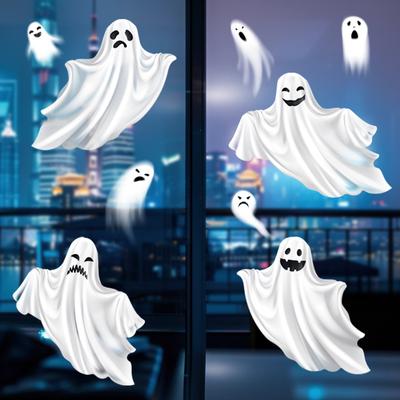 Halloween, Bílý duch, Horor, Halloweenská párty dekorace, Úniková místnost strašidelného domu, Dekorace únikové scény, Samolepky na zeď