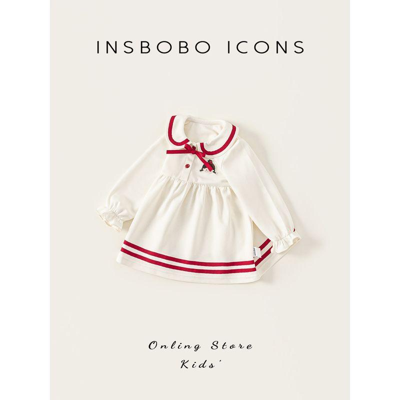 Insbobo Girls' Dress 2026 Spring New Princess Dress One-Year-Old Baby Girl Dress Kidsren's Red Dress