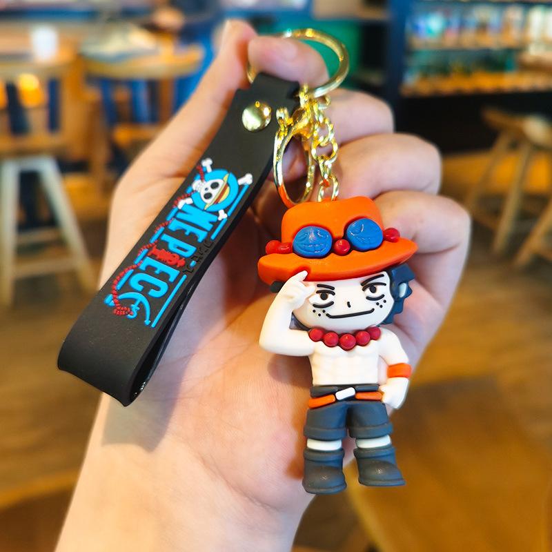 One Piece Series Luffy Ace Zoro Keychain Cross-border Popular Claw Machine Prize Gift for Girls On Festivals Kawaii Cute