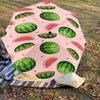 1PC Watermelon Heart Automatic Open/Close Umbrella Compact Folding Umbrella with 8-Rib Shaft Lightweight Esign, Highquality Fabric1200A