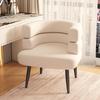 Nordic Minimalist Lambswool Single Sofa Chair with Solid Wood Frame