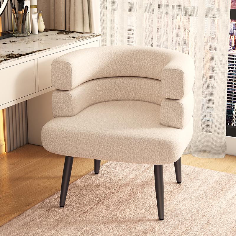Nordic Minimalist Lambswool Single Sofa Chair with Solid Wood Frame
