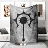 Dark Style Symbol Theme Pattern Flannel Printed Blanket Suitable for All Seasons Suitable for Living Room Office Sofa and Travel