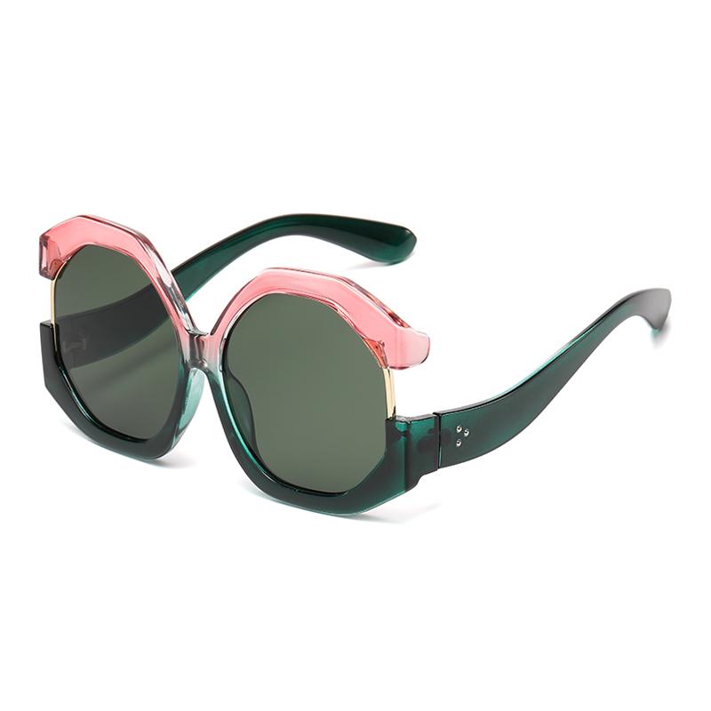 

2pcs Fashion Oversized Cat Eye Sunscreen Women New Sunglasses Personalized Color blocked Street Photography Sun Glassess Unisex