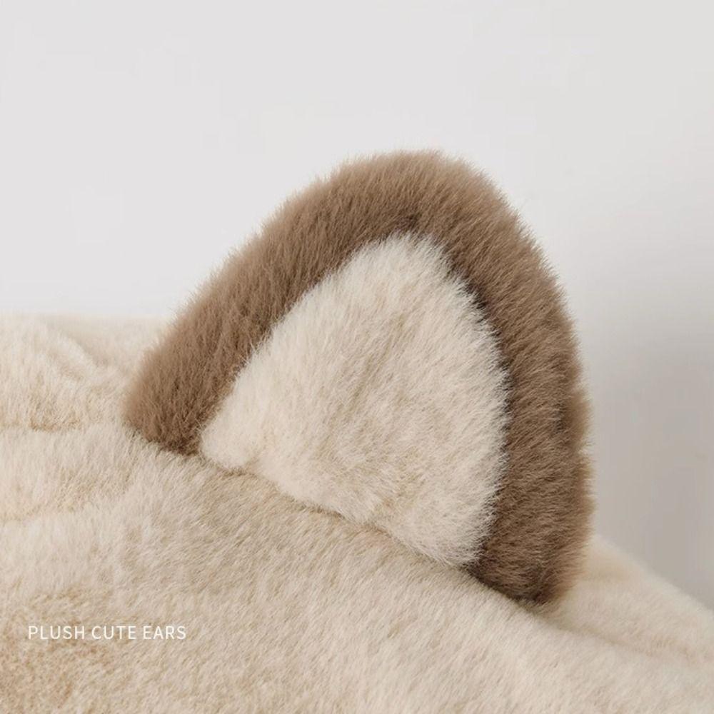 Cartoon Hat Ear Protection Hat Plush Hat Hooded Scarf Cute Winter Cap  Female/Girls