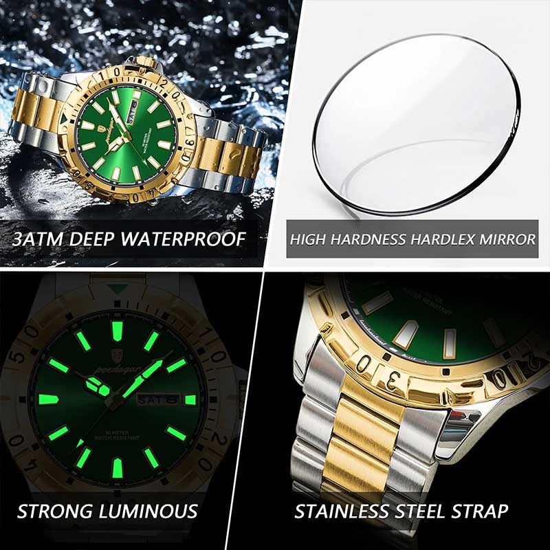 New Arrival  Luxury Stainless Steel Men Quartz Watches Waterproof Luminous Date  Watch for Men