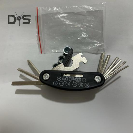 Bike Repair Kits 16-in-1 Bicycle Multi-tool with Tire Levers Hex Spoke Wrench Foldable Multi-Functional Accessories Set for Road Mountain Bike