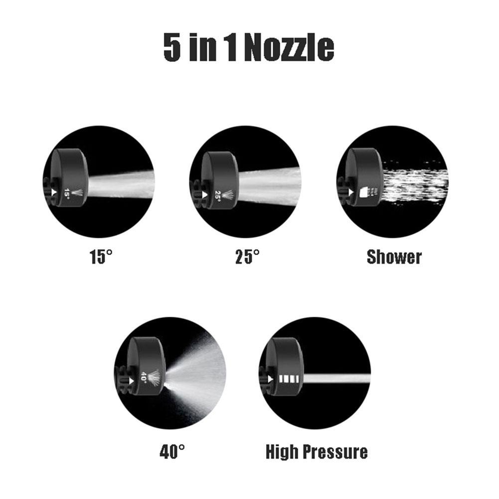 6in1 Adjustable Nozzle For 1/4 Inch High Pressure Cordless Washer Cleaner 3000PSI Spray Water Gun Parts Hose Nozzle