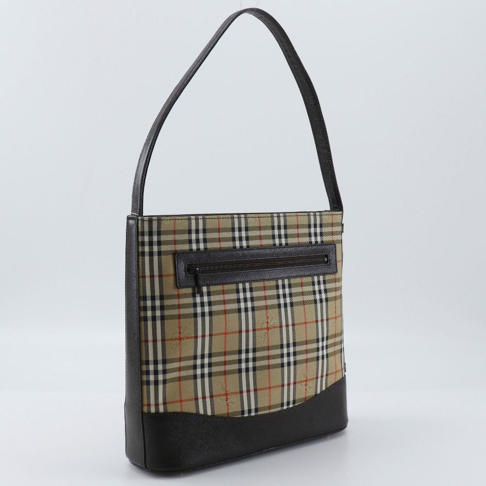 Burberry Nova Check Shoulder Bag Brown Canvas/leather Women Used