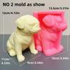 2025 3D Large Vertical Ears Lying Down Dog Candle Silicone Mold Pet Dog Resin Mold Teddy Dog Concrete Gypsum Molds Home Decor