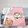 Cartoon Panda Bubu Dudu Blanket Coral Fleece Plush Printed  Breathable Warm Throw Blankets for Home Bedroom Quilt
