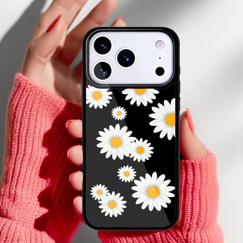 

Абстрактный цветочный чехол для телефона с ромашками для iPhone 17 16 15 14 13 Pro Max Задняя крышка для 12 11 Pro Coque iPhone 11 Pro Max