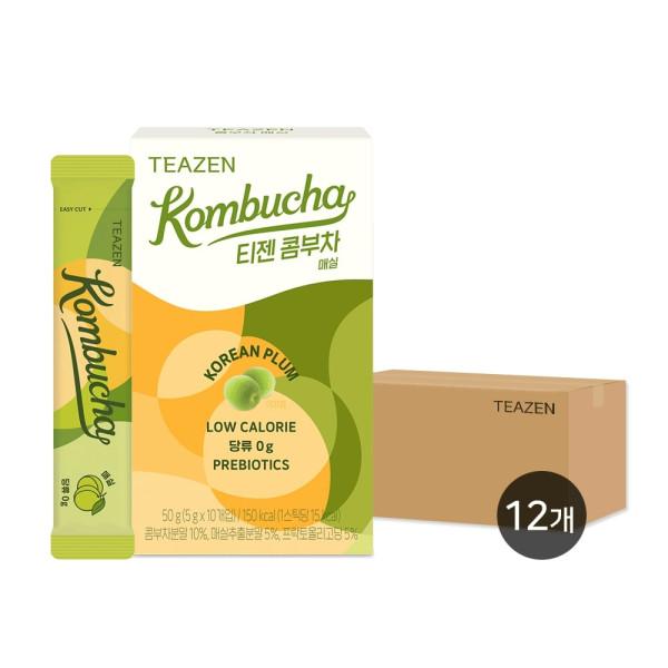 Teazen Kombucha Plum 10 sticks x 12 boxes (1 carton), Korea Kombucha
