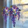Colored Wisteria Branch Flower Ornament 2D Acrylic Light Collecting Window Hanging Decor for Home Study Bedroom Wall Decoration 1PCS