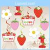 Birthday Theme Strawberry Party Decorations Spiral Hanging Decor For Venue Setup