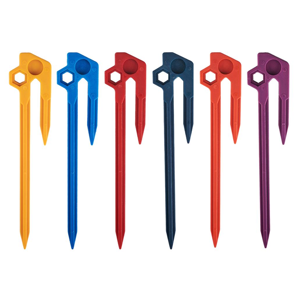 6Pcs Tent Pegs Tent Stakes Pegs Floor Nails Heavy Duty Awning Pegs for Camping Hiking Traveling Beach and Outdoor