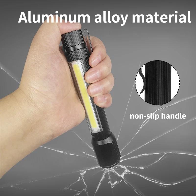 Rechargeable Zoom LED Flashlight Handheld Torch with 3 Modes Waterproof High Power Light Hand Lamp For Working Outdoor Camping