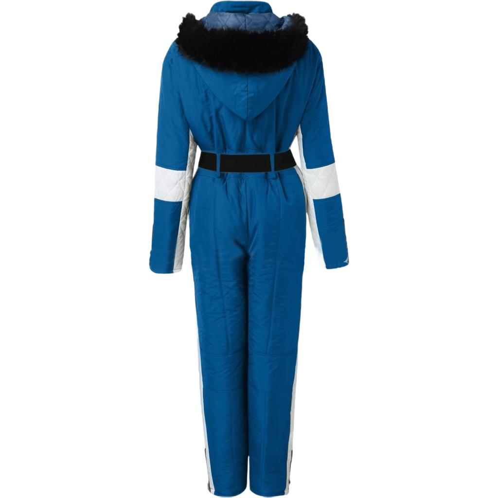 Women's Winter Outdoor Fashion One-Piece Ski Suit Sports Ski Set Zipper Hooded Ski Suit