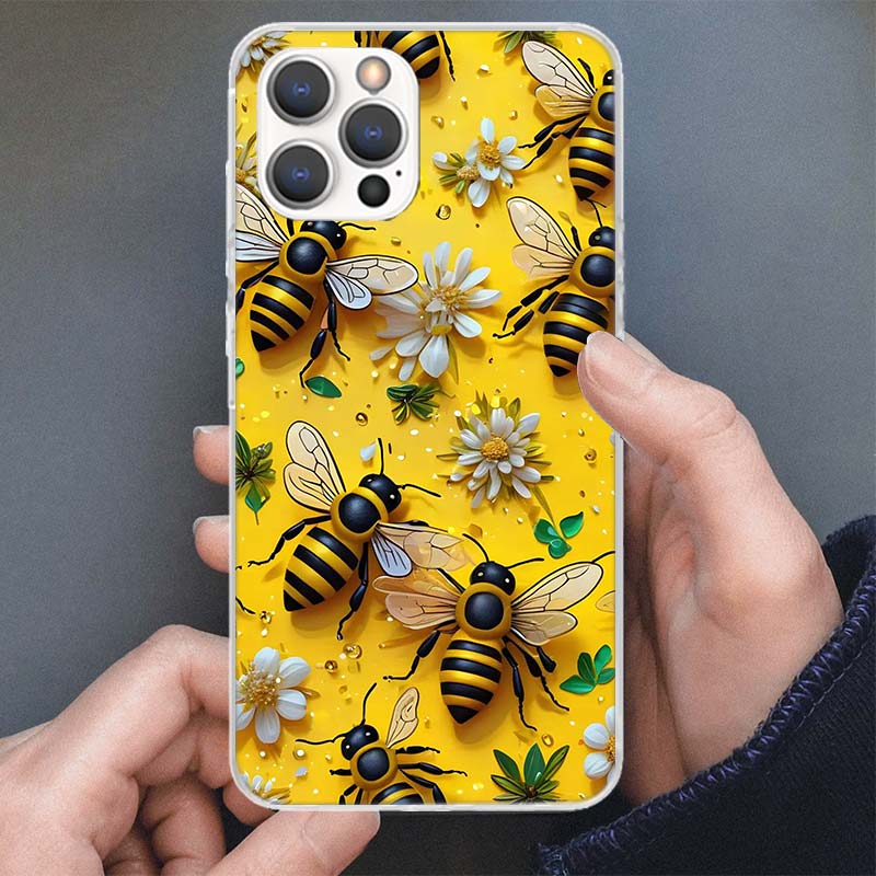 Bee Keeping Honey Animal Phone Case For iPhone 17 16 15 14 13 12 11 Pro Max Mini Plus Air 7 SE 8 Soft Silicone Print Shell Funda