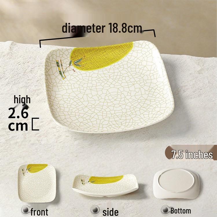 Melamine Rectangular Porcelain-Style Plate for Hot Pot & Side Dishes