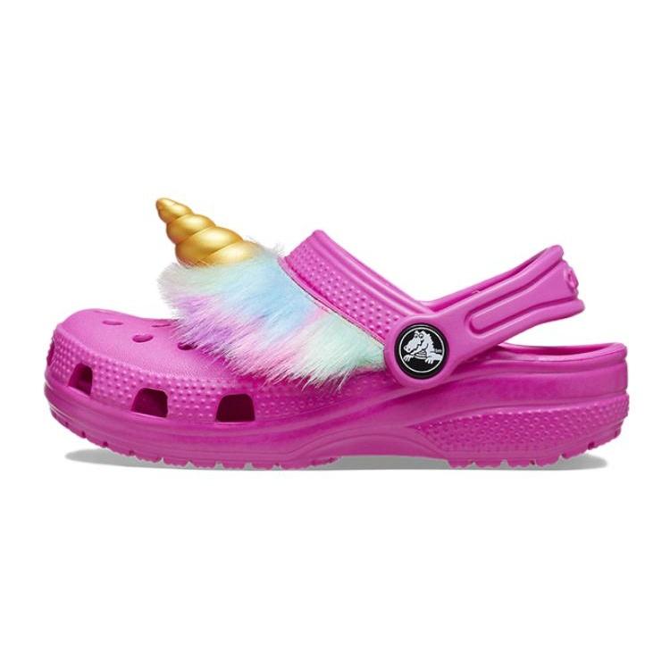 (GS) Crocs Classic I AM Unicorn Clog Fuchsia Gold Kids 209081-6UB EU 33-34