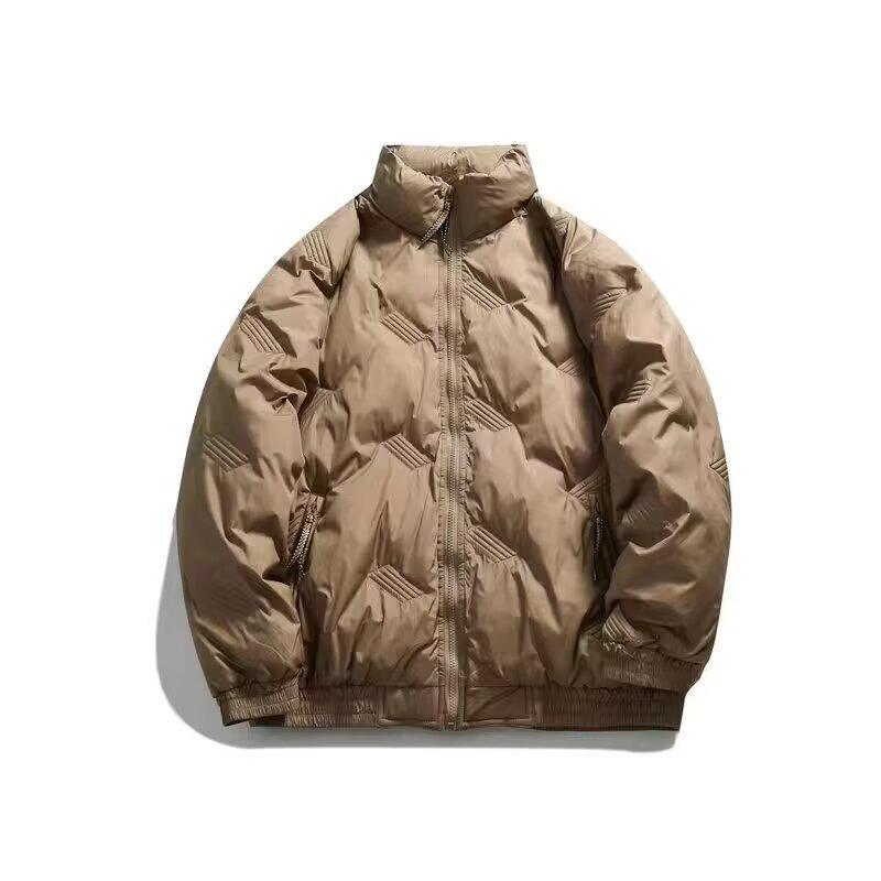 Men s Retro Stand Collar Cotton Padded Jacket - Autumn/Winter Casual Trendy Coat M хаки
