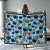 Cookie Monster Print Flannel Blanket High Quality Warm Comfortable Cover for All Seasons Perfect for Gifts Home Decor