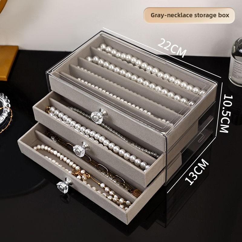 3/5Layer Flannel Jewelry Box Earring Necklace Ring Boxes Jewelry Dustproof Tabletop Organizers Multifunctional Storage Box Gifts