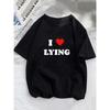 I Love Lying Grunge Women T Shirt Girl Graphic Printed Fashion Harajuku 2024 Streewear Clothes Causal Female Y2K Tops Tee
