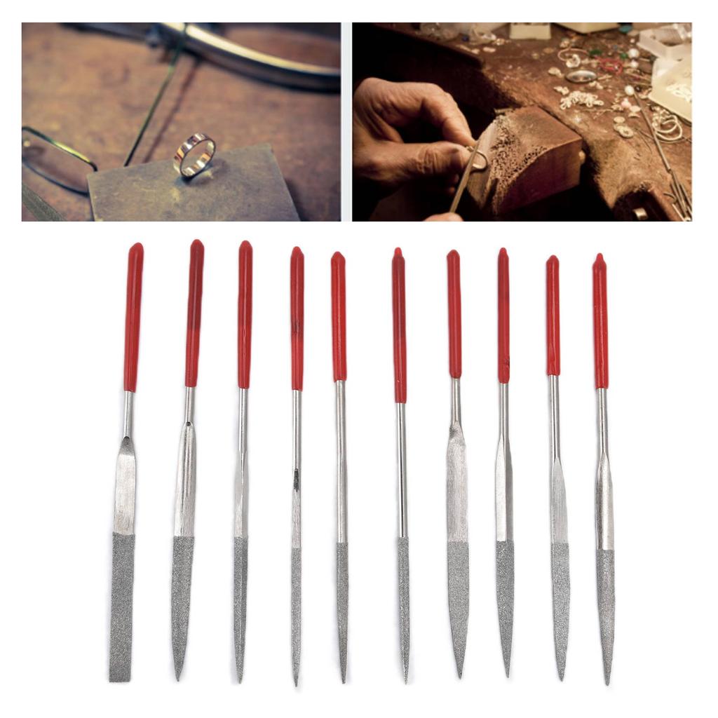 10Pcs Needle File Set Hardened Sturdy Comfortable Handle Convenient Jewelry Files