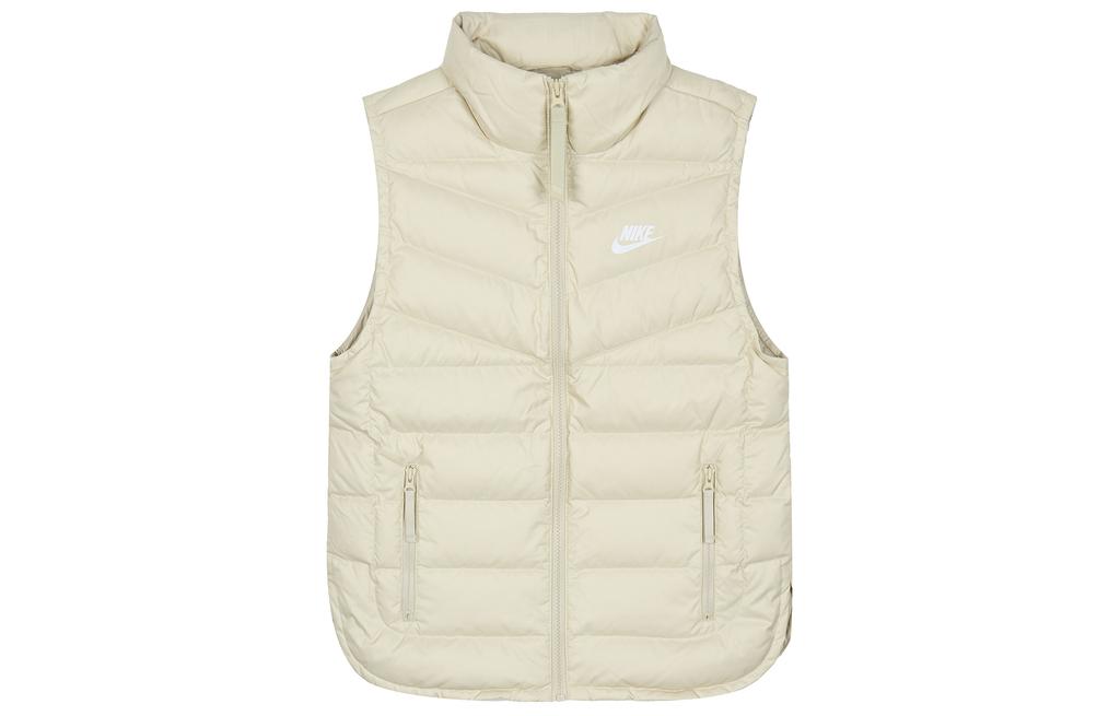 Nike Down Vests Women's White Stand Collar Moderate Other DR1591-206