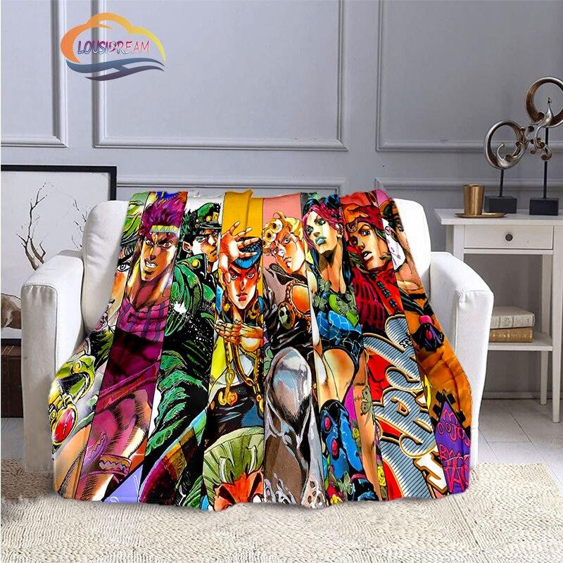 Caricature JoJo’s Bizarre Adventure Stone Ocean Blanket Soft Fleece Throw Blanket Lightweight All Seasons Warm for Couch Quilt