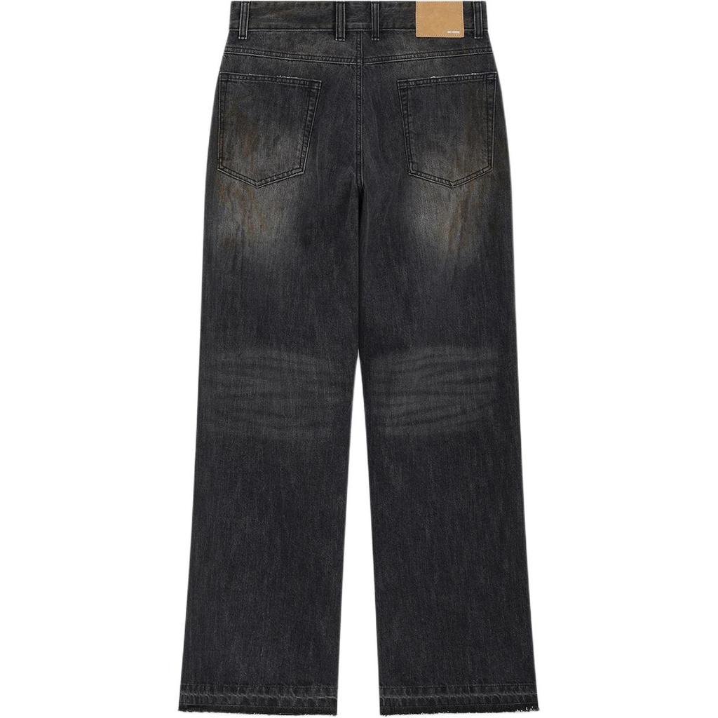 WE11DONE Ss26 Pleated Washable Casual Versatile Jeans With Logo Patch At The Back Waist Men Jeans WD-DP0-26-346-M-BK