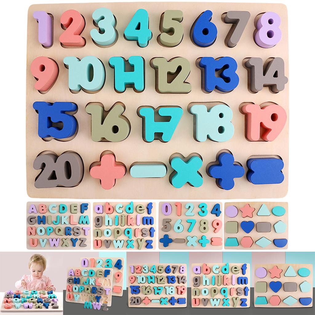Wooden Blocks puzzle playing Developmental Colorful Montessori Christmas Birthday Gift Toddler