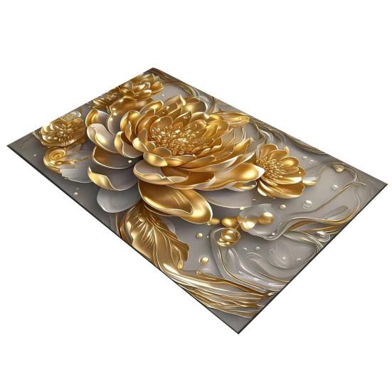 3D Floral Bath Mat Diatomaceous Earth Absorbent Floor Mat Non Slip Realistic Flower Bathroom Rug