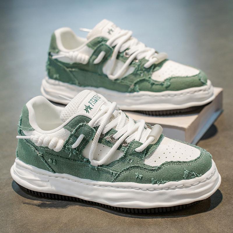 Sub-autumn washed dissolving shoes platform heightening casual sports shoes student board shoes