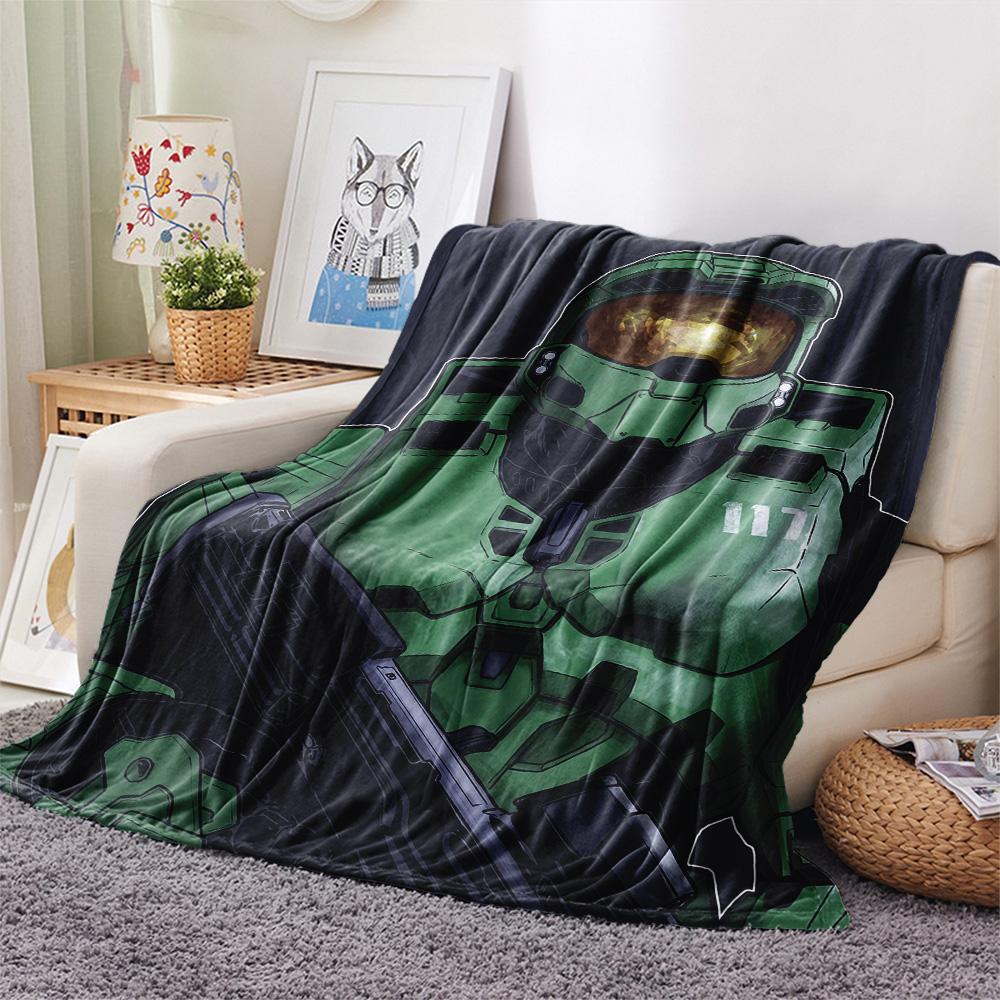 Master Chief  Print Flannel Blanket, High Quality Comfortable for All Seasons, Home Decor, Warmth and Comfort