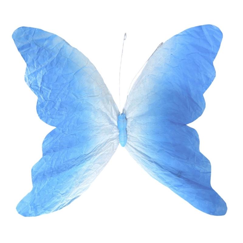 

Handmade Crinkle Paper Butterfly Decorations For Storefront Visual Merchandising Event And Photo Backdrops 40CM