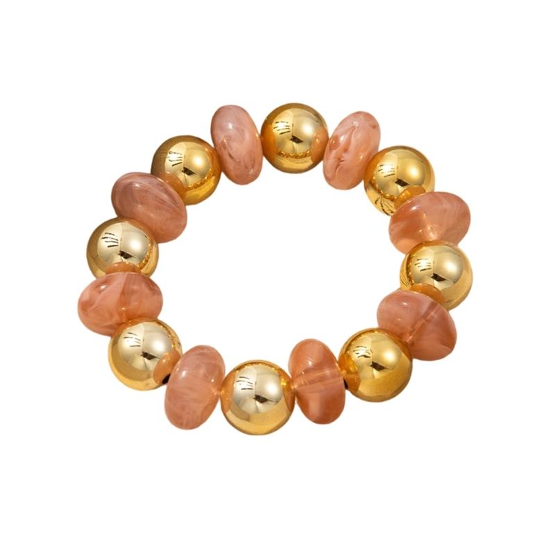 Vibrant Multicolor Acrylic Bead Bracelet Lightweight Waterproof Jewelry Wrist Chain For Everyday Wear & Party