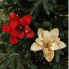 New 15CM Artificial Poinsettia Flower Sequins Glitter Simulation Flowers Sparkling Christmas Glitter Flower Wedding Decoration