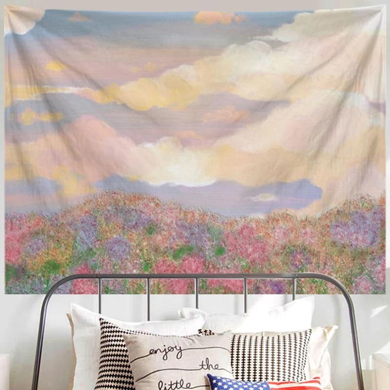 Oil Painting Scenery Tapestry For Boys Girls Adult Dorm Room Decoration Aesthetic Tapestry Wall Tapestry Soft Wall Hanging
