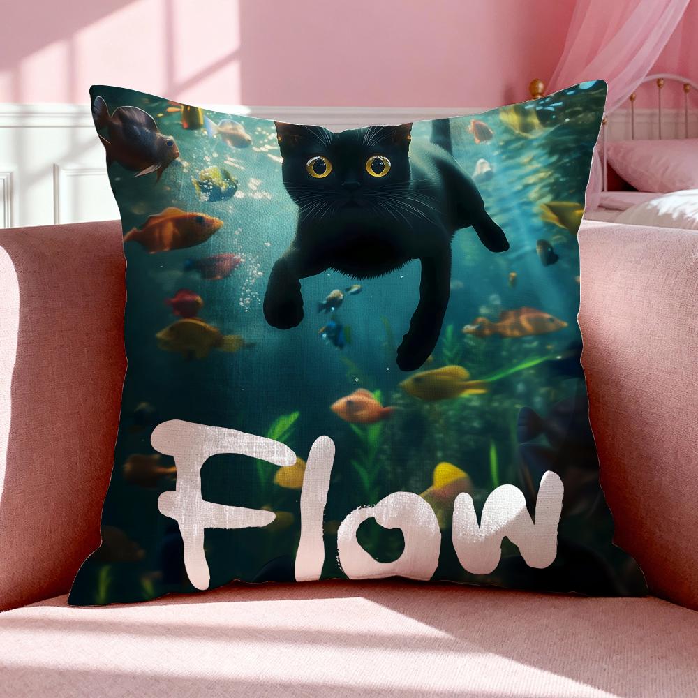 Band F-Flow Cushion Cover Breathable Linen Pillowcase Summer Odorless Eco-Friendly Invisible Zipper Washable