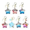 Creative Pentagrams Oil Liquid Quicksand Keychain Cartoon Animals Floating Charm for Car Keys Handmade Bag Pendant